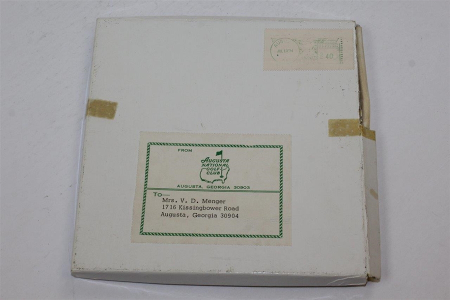 Classic Augusta National Golf Club 100% Silk Green & Yellow Handkerchief in Original Box