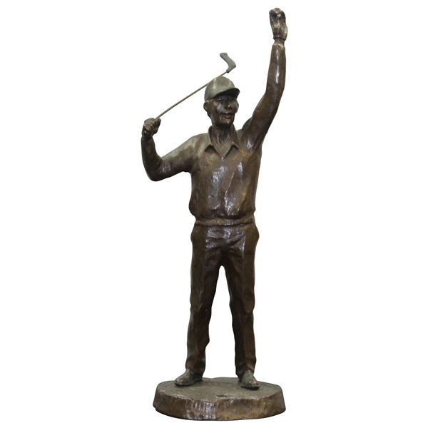 Artist Mark Hopkins Ltd Ed Solid Bronze Golfer Raised Hands In Victory - 150/950
