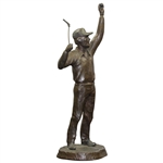 Artist Mark Hopkins Ltd Ed Solid Bronze Golfer Raised Hands In Victory - 150/950