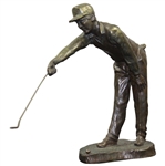 Artist Mark Hopkins Ltd Ed Solid Bronze Golfer Reading Putt - Out of 950