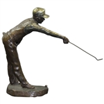 Artist Mark Hopkins Ltd Ed Solid Bronze Golfer Reading Putt - Out of 950