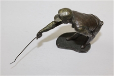 Artist Mark Hopkins Ltd Ed Solid Bronze Golfer Reading Putt - Out of 950