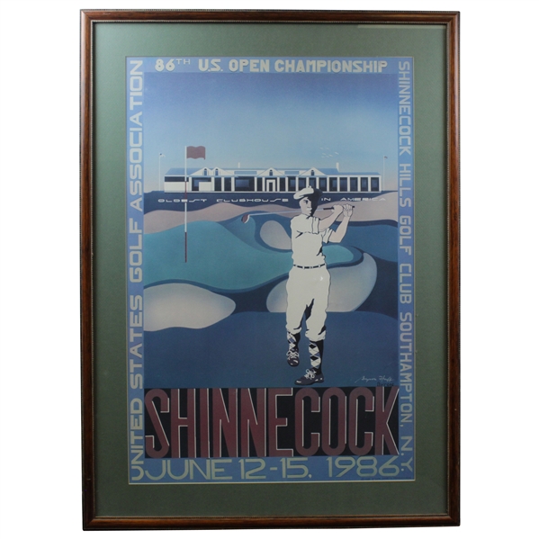 1986 US Open at Shinnecock Hills Golf Club Byron Huff Poster - Framed