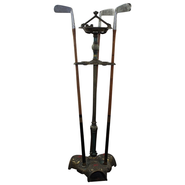 1925 Wellington-Stone Co. Original Cast Iron Parlor Putter with Three Original Clubs