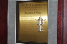 Ray Floyd 1982 PGA Championship at Southern Hills CC Custom Cherry Wood Display