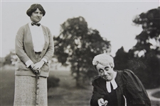 Comedian George Robey 'Addressing the Ball' with Edith Leitch Looking On Daily Mirror Photo - Victor Forbin Collection