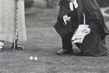 Comedian George Robey 'Addressing the Ball' with Edith Leitch Looking On Daily Mirror Photo - Victor Forbin Collection