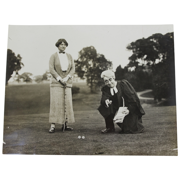 Comedian George Robey Addressing the Ball with Edith Leitch Looking On Daily Mirror Photo - Victor Forbin Collection