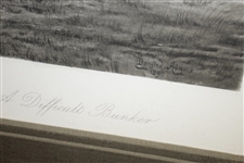 'A Difficult Bunker' First Edition Print by Douglas Adams from 1894 - Framed