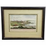 Circa 1690 Antique Etching Prospect of the Town of St Andrews - Framed