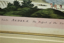 Circa 1690 Antique Etching Prospect of the Town of St Andrews - Framed