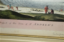 Circa 1690 Antique Etching Prospect of the Town of St Andrews - Framed