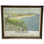 Original Portrush Full Color Rail Poster Lithograph by Norman Wilkinson - Framed