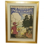Circa 1920 Le Touquet Paris–Plage Rail Poster by Jules-Alexandre Grun - Printed by Cornille & Serre - Framed
