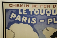 Circa 1920 Le Touquet Paris–Plage Rail Poster by Jules-Alexandre Grun - Printed by Cornille & Serre - Framed