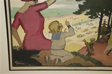 Circa 1920 Le Touquet Paris–Plage Rail Poster by Jules-Alexandre Grun - Printed by Cornille & Serre - Framed