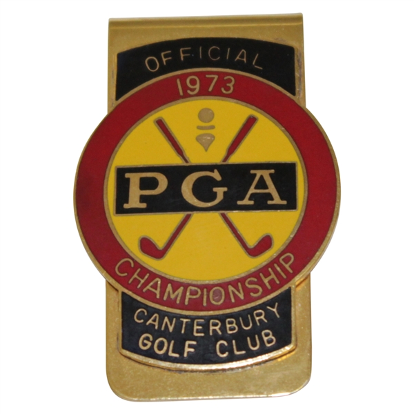 Charles Coody's 1973 PGA Championship at Canterbury Golf Club Contestant Badge/Clip