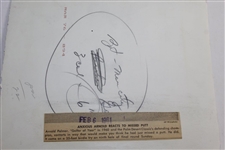 Arnold Palmer 2/6/61 “Tossing The Putter” Wire Photo