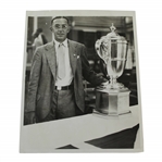 Francis Ouimet 9/9/32 Walker Cup Trophy Press Photo
