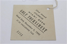 1941 Henry Hurst Invitational at Torresdale-Frankford CC Series Ticket #1218 - Won by Sam Snead