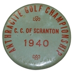 1940 Anthracite Golf Championship at C.C. of Scranton Contestant Badge - Won by Sam Snead