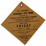 Champion Jack Burke signed 1958 Insurance City Open Friday Ticket #749 JSA ALOA