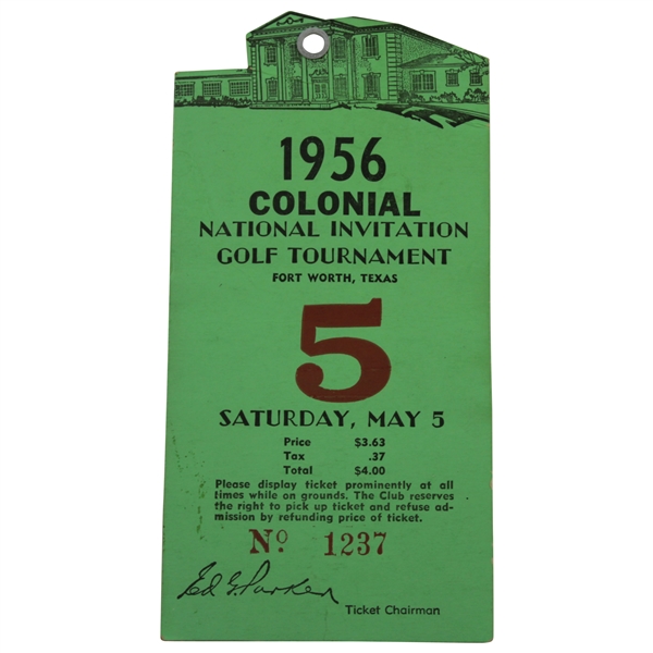 1956 Colonial National Inv. Tournament Saturday May 5th Ticket #1237 