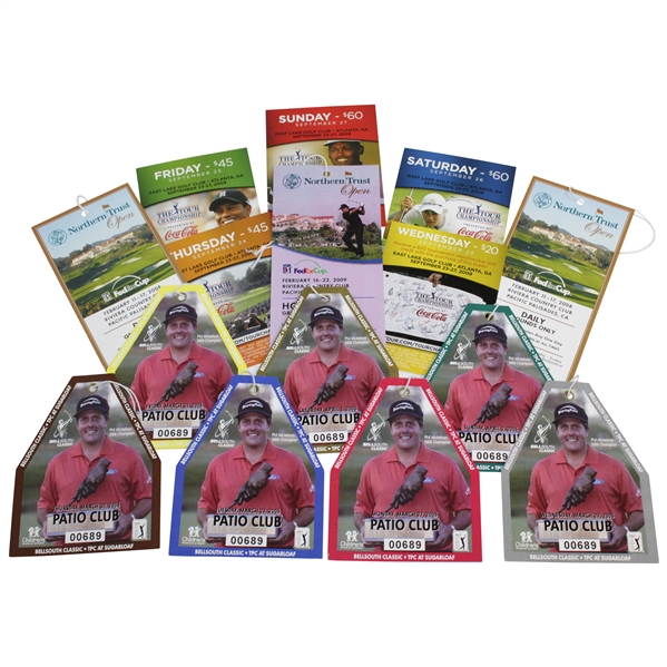Fifteen (15) Assorted Tickets from Phil Mickelson PGA Tour Wins Including TOUR Championship