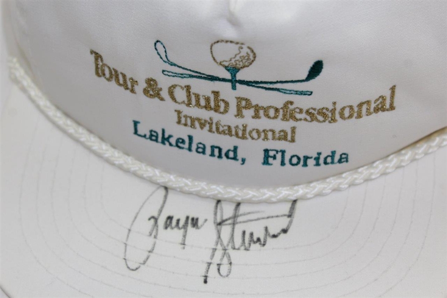 Payne Stewart Signed 'Tour & Club Professional Invitation' White Hat - Unused JSA ALOA