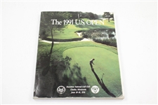 Payne Stewart Signed 1991 US Open at Hazeltine Visor with Program & Glass Vase JSA ALOA