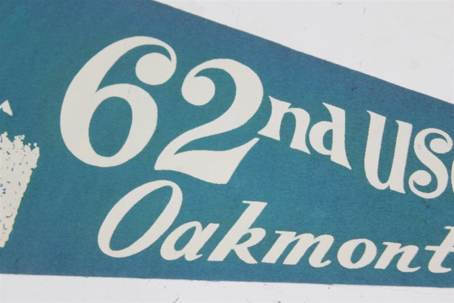 Vintage 1962 US Open at Oakmont Pennant - Jack's First Major Win