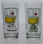 1997 & 2005 Masters Tournament Commemorative Glasses - Tiger Woods Wins