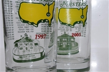 1997 & 2005 Masters Tournament Commemorative Glasses - Tiger Woods Wins