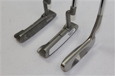 Three (3) James Garner Personal Putters - PING Anser 2, White Hot, & Odyssey Pro-Gear CG 100