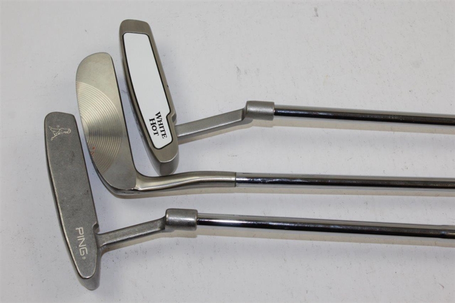 Three (3) James Garner Personal Putters - PING Anser 2, White Hot, & Odyssey Pro-Gear CG 100