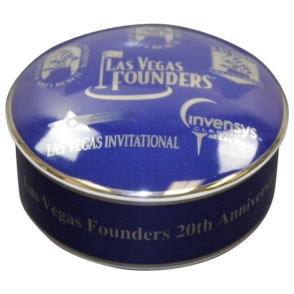 2002 Las Vegas Inv. Tiffany Silver Overlay Lidded Box 20th Ann. Past Champions Inc. Tiger