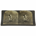 Gene Sarazen Keystone View Company Stereo View Card - Addressing the Ball with Putter