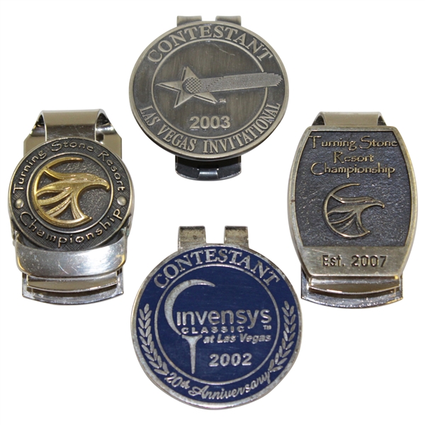 Two Las Vegas Invitational Contestant Badges & Two Turning Stone Resort Contestant Clips