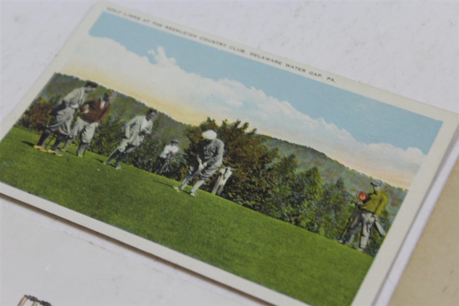 Group of Six (6) Antique Golf Themed Post Cards - The Approach, Around in Less, Be Your Caddie, & others