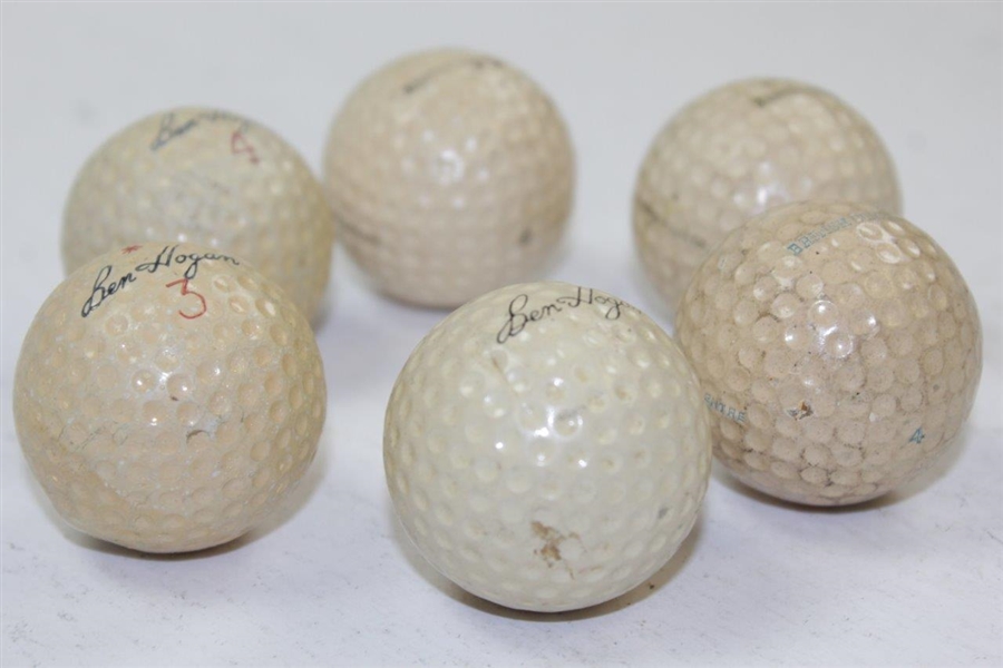 Three (3) Classic Ben Hogan Logo & Three (3) British Comet Logo Dimple Golf Balls