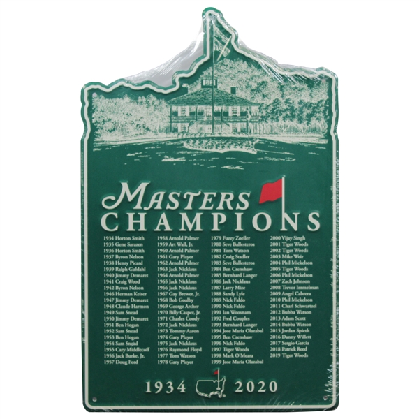 2020 Masters Tournament 'Champions' Metal Wall Sign - 1934 Horton Smith to 2019 Tiger Woods!