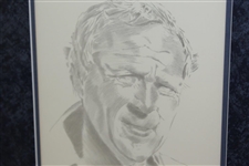 Arnold Palmer Signed Pencil Sketch Print with Letter from Arnold Palmer Co - Framed JSA ALOA