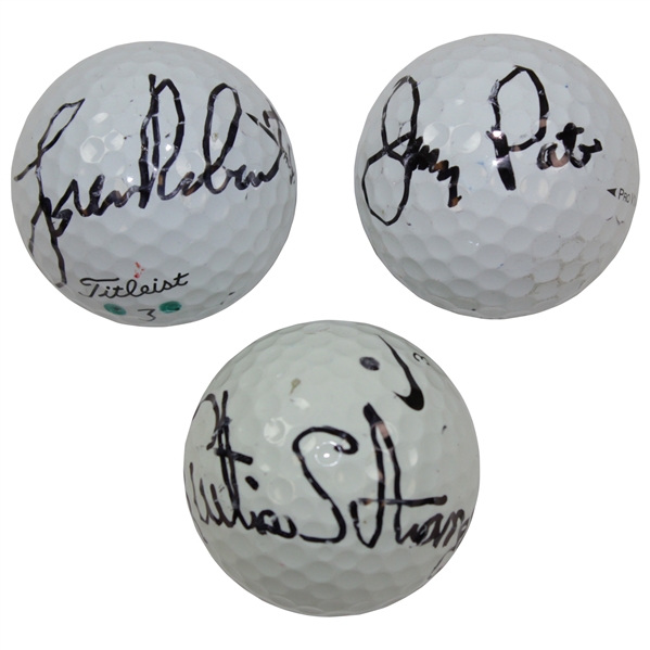 Curtis Strange, Jerry Pate, & Loren Roberts Signed Personal Used Golf Balls JSA ALOA