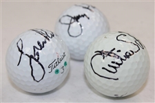 Curtis Strange, Jerry Pate, & Loren Roberts Signed Personal Used Golf Balls JSA ALOA