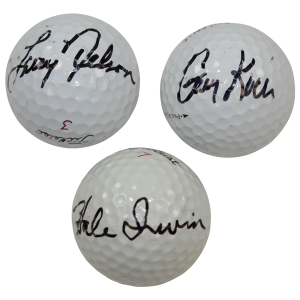 Hale Irwin, Gary Koch, Larry Nelson Signed Personal Used Golf Balls JSA ALOA