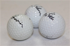 Hale Irwin, Gary Koch, Larry Nelson Signed Personal Used Golf Balls JSA ALOA