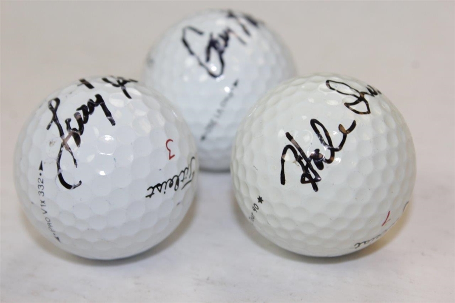 Hale Irwin, Gary Koch, Larry Nelson Signed Personal Used Golf Balls JSA ALOA