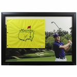 Jordan Spieth Signed Masters Embroidered Flag with Golden Bell Display JSA FULL #Z27742