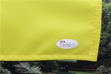 Jordan Spieth Signed Masters Embroidered Flag with Golden Bell Display JSA FULL #Z27742