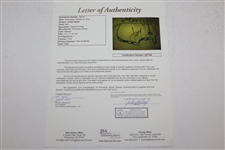 Jordan Spieth Signed Masters Embroidered Flag with Golden Bell Display JSA FULL #Z27742